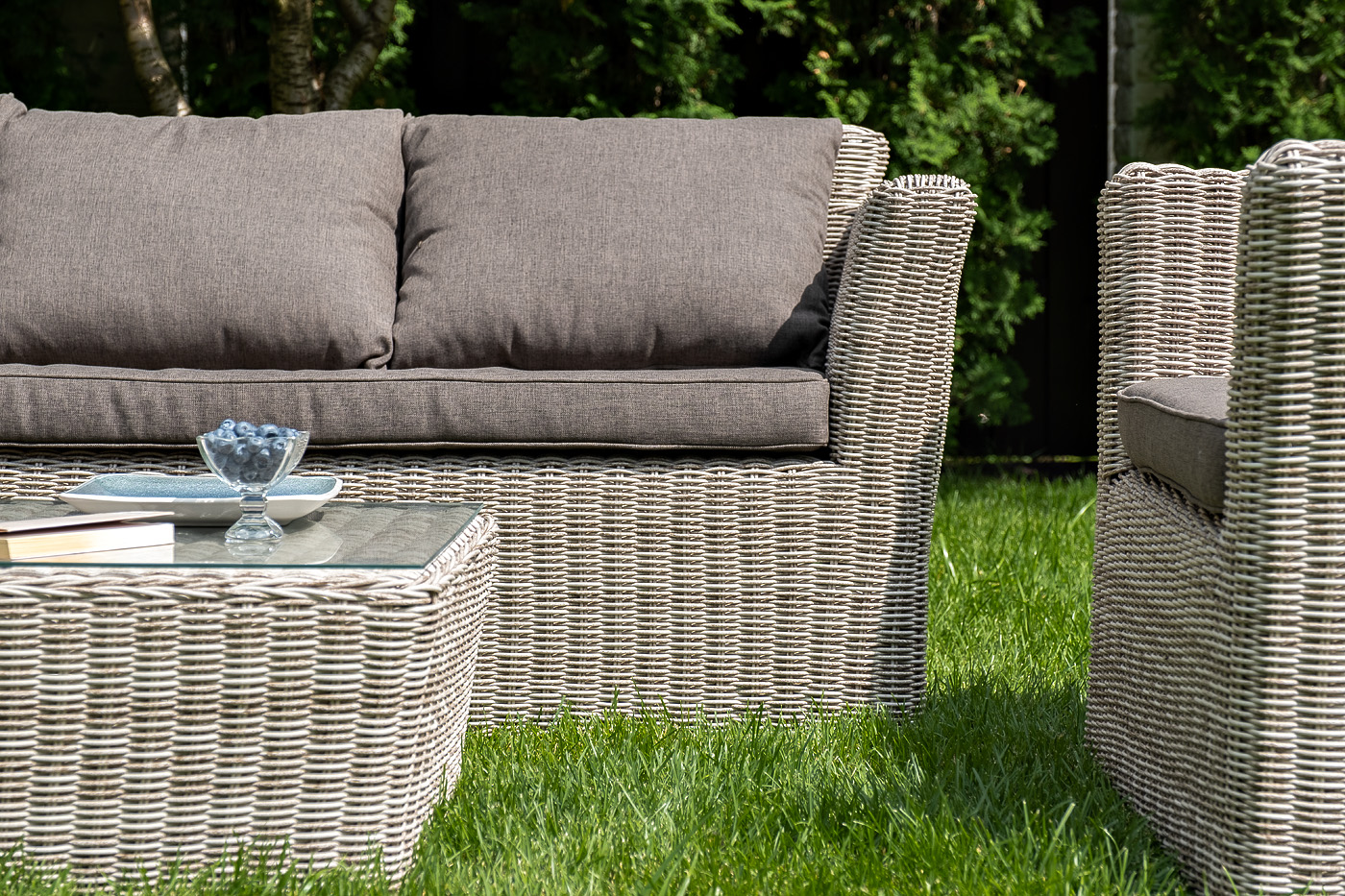 "Капуто" диван из искусственного ротанга трехместный, цвет бежевый