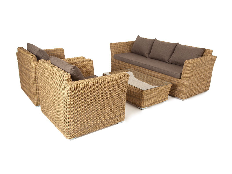 "Капуто" лаунж-зона из искусственного ротанга, цвет соломенный