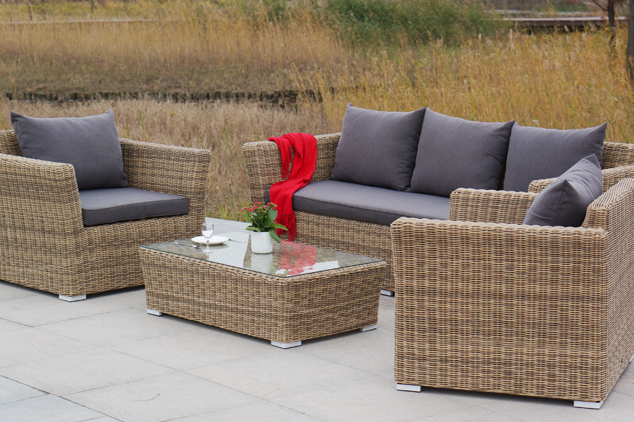 "Капуто" лаунж-зона из искусственного ротанга, цвет соломенный