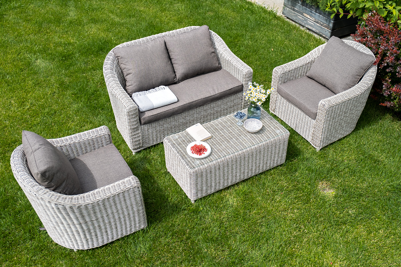 "Копаннини" кресло из искусственного ротанга, цвет бежевый