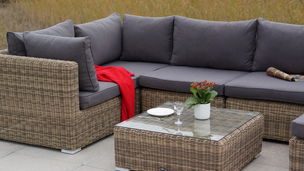 "Лунджи" журнальный столик плетеный, цвет соломенный