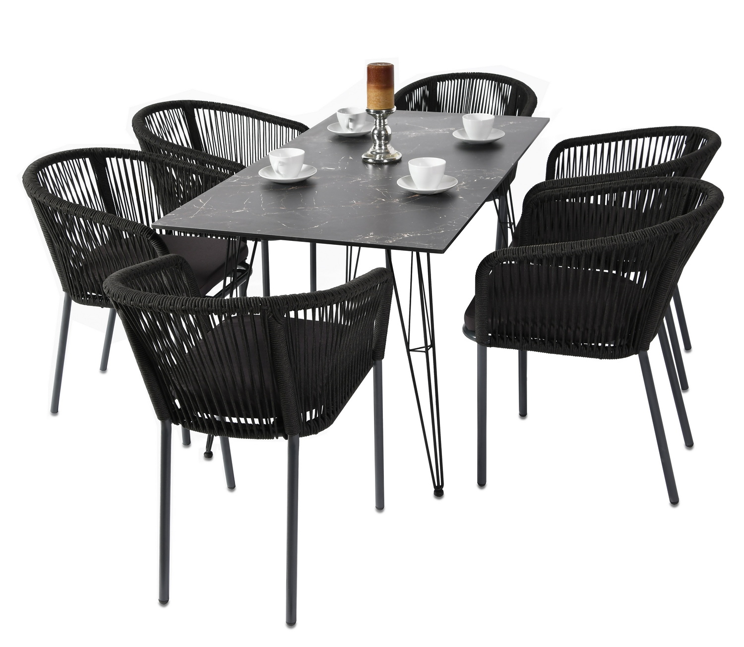 "Милан" обеденная группа на 6 персон, цвет темный