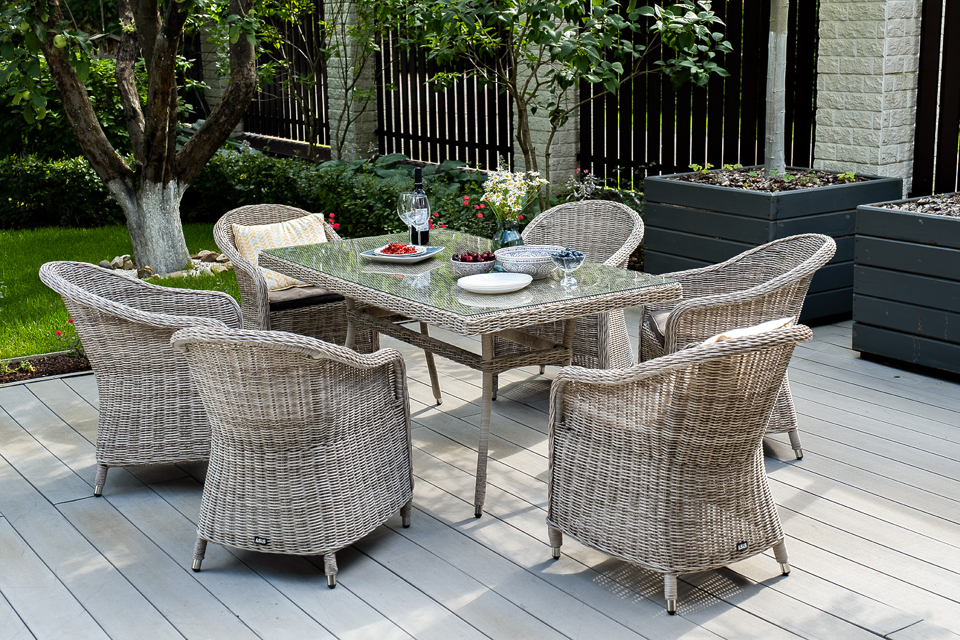 "Равенс" плетеное кресло из искусственного ротанга, цвет бежевый