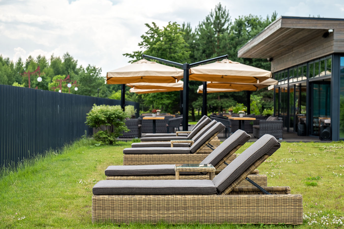 "Рим" шезлонг с подушкой, цвет соломенный