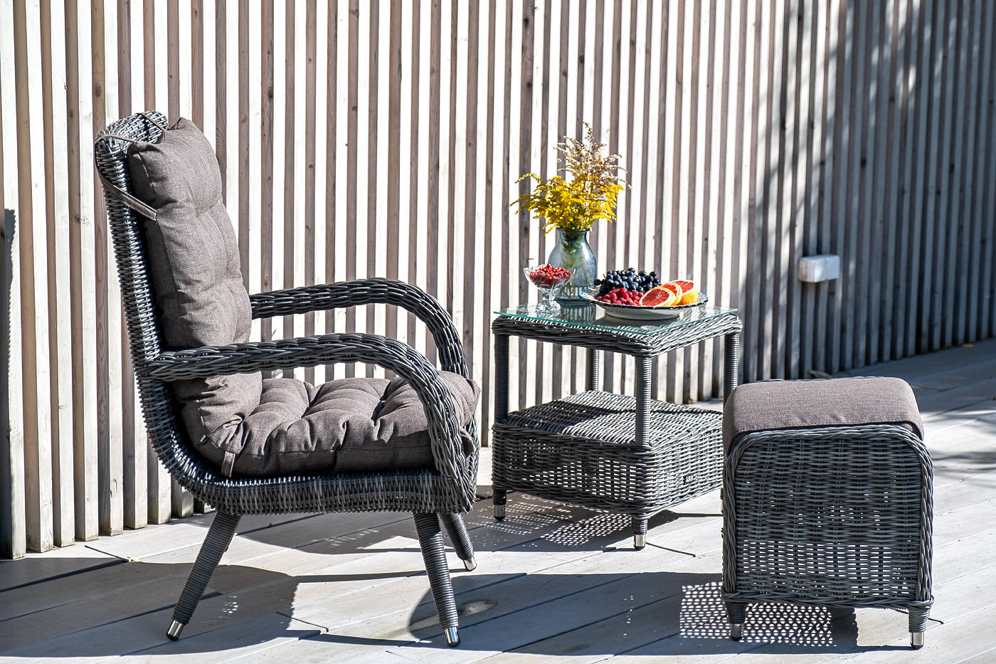 "Таррагона" пуф плетеный, цвет графит