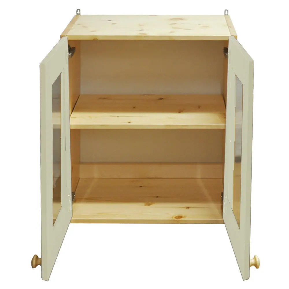 Шкаф настенный со стеклом Весури арт. 261 слоновая кость